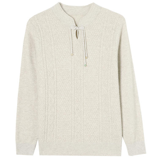 CC-DW-692秋冬新中式盘扣纯羊毛衫女时尚百搭立领保暖打底衫上衣 商品图4