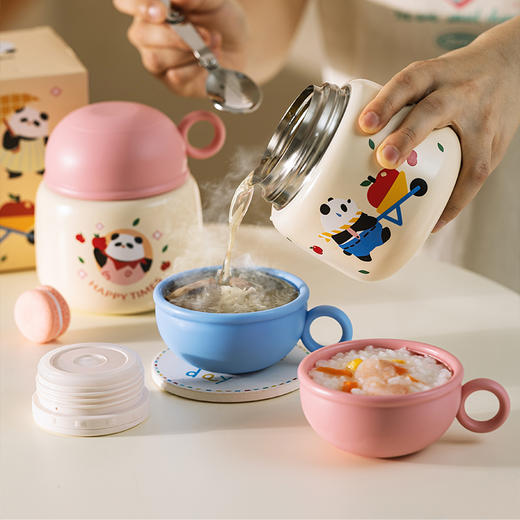 摩登主妇mototo熊猫焖烧杯便携上班族带饭不锈钢饭盒闷粥保温桶 商品图1