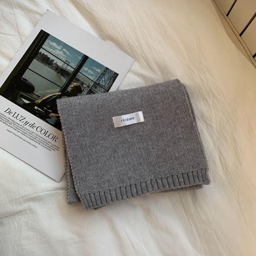 【韩版ins保暖纯色围巾】秋冬季 百搭时尚学生针织小围脖男新款毛线围巾 商品图8