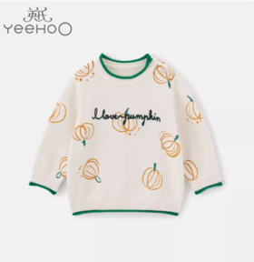 英氏儿童毛衣男宝宝宽松圆领套头毛衫 YRMEJ30128A01长袖秋装