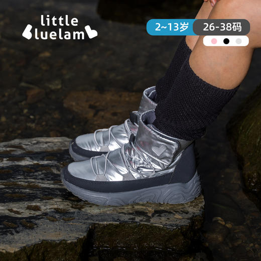 【26-38码】小蓝羊24冬新款儿童超轻棉鞋——【防水徒步靴】中大童加绒防滑防泼水布面户外保暖靴 商品图6
