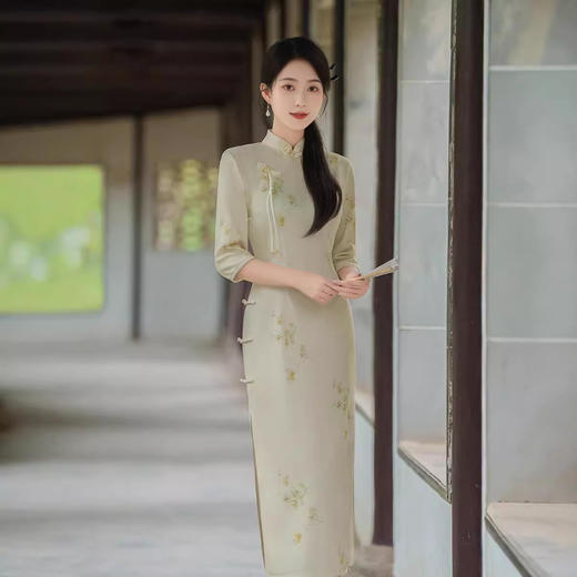 秋冬改良长款国风年轻日常气质修身新中式旗袍ZA234 商品图1