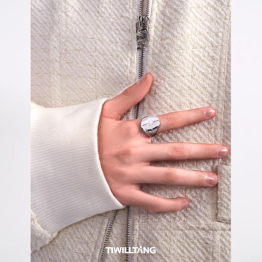 TIWILLTANG启世录“银荆芒棘”四芒星镜面戒指 商品图2