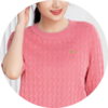 伯妮斯茵 | 温柔甜美风 粉色波浪纹圆领短袖针织衫 春夏气质百搭上衣 HJ3E01 商品缩略图3