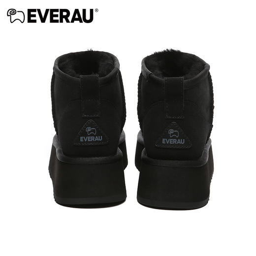 EVERAU羊皮毛一体雪地靴女冬季新款防水防滑短筒厚底短靴 EA3143 商品图3
