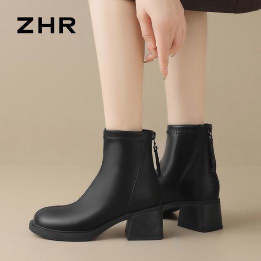 ZHR则则时装百搭短靴女2024秋冬新款英伦风马丁靴气质显高瘦瘦靴 商品图6