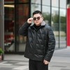 【皮羽绒】【新款DTX】大依优型大码羽绒服皮夹克PU外套加肥加大肥佬休闲上衣男士胖子秋冬 商品缩略图3