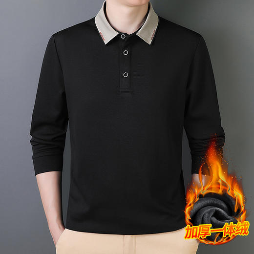 【Q】【加绒+常规】【新款DCS】大依优型大码男士长袖卫衣商务休闲上衣加肥加大胖子舒适保暖打底 商品图10