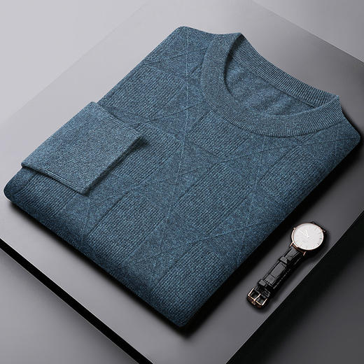 【100%羊毛】【新款DDS】大依优型大码男装羊毛衫圆领毛衣针织衫休闲加肥加大男士胖子大码内搭上衣 商品图1