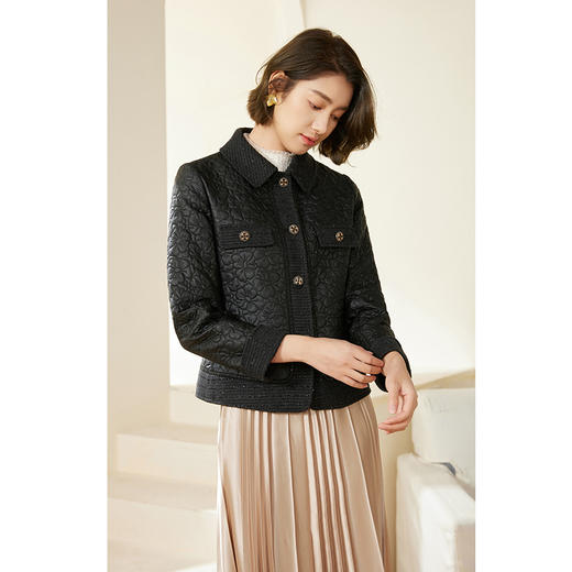 乔万尼外套女秋冬新款小香风夹棉短外套EM3B416 商品图3