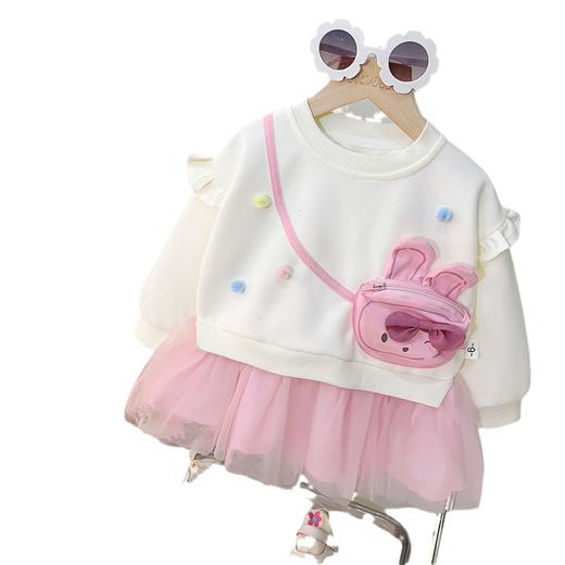 【公主风连衣裙，百搭休闲卫衣裙】秋季新款女童宝宝假两件休闲卫衣裙 儿童童装百搭裙 网纱公主风连衣裙-QQ 商品图4