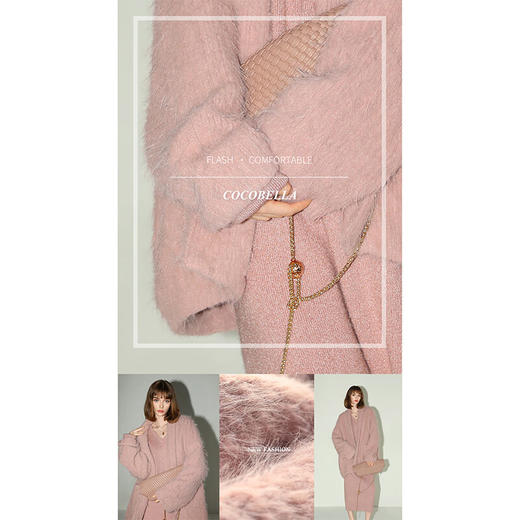 COCOBELLA温柔风环保皮草外套女质感丰盈长毛绒大衣WL3006-2 商品图2