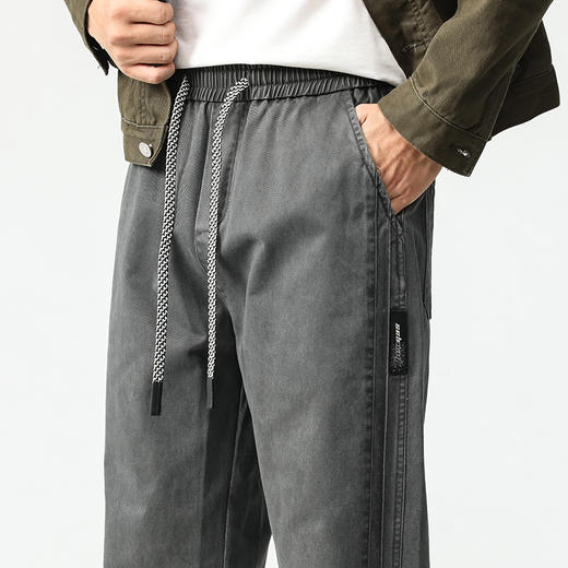 【100%棉】【新款DQ】大依优型大码松紧腰直筒休闲长裤男舒适休闲简约百搭加肥加大男装潮款 商品图6