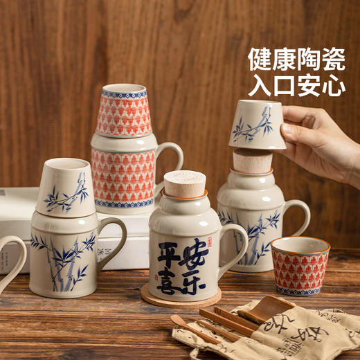 摩登主妇陶瓷泡茶杯家用焖茶壶一人用小暖壶办公室暖水壶水杯茶具 商品图1