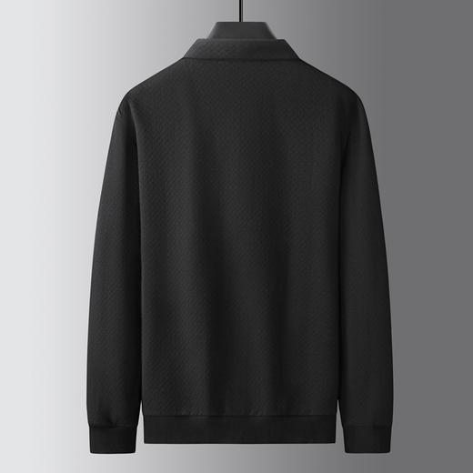 【新款DK】大依优型大码长袖衬衫领卫衣长绒棉长袖T恤翻领男士加肥加大休闲大码男装宽松上衣 商品图3