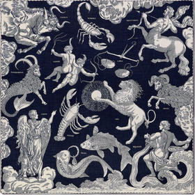 北京仓｜Inoui Editions-Square 130 ASTROLOGIE-深蓝 星座 方巾［法国设计师］