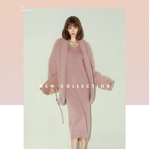 COCOBELLA温柔风环保皮草外套女质感丰盈长毛绒大衣WL3006-2 商品图1