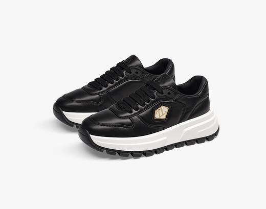 奶油华夫-莎莎苏2024秋新款厚底增高老爹底板鞋女休闲运动小白鞋 商品图1