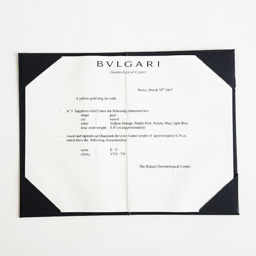 【95新】BVLGARI宝格丽SAPPHIREFLOWER系列18K黄金镶钻彩色蓝宝石花朵戒指女士57号020924TJ23 现售价：35500 商品图2