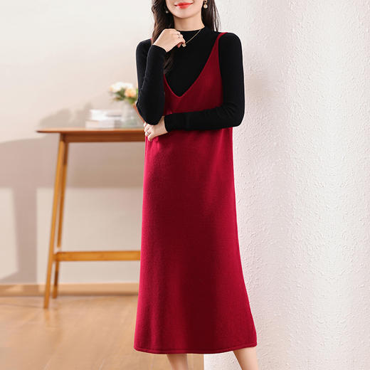 纤束马丝光纯羊毛吊带长马甲 JN-2416 商品图1