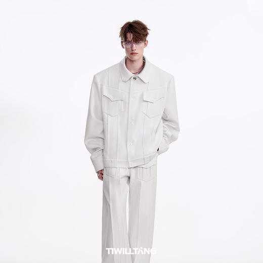 TIWILLTANG启世录“麟次栉裥“明线链条夹克 商品图2