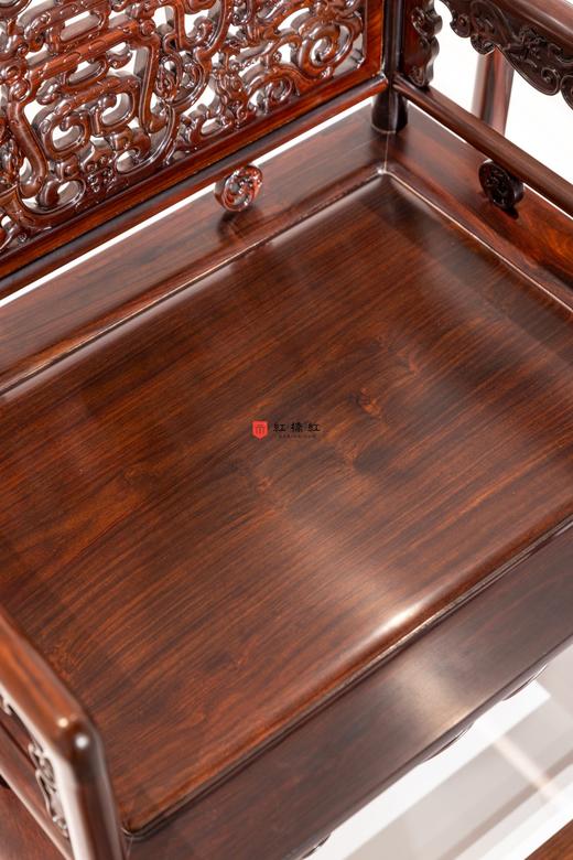 红桥红  家具严选  大红酸枝（交趾黄檀）【螭龙纹 玫瑰椅 三件套】 商品图4