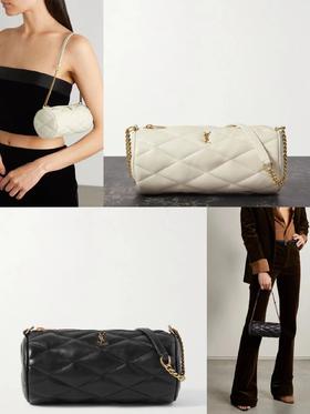 SAINT LAURENT圣罗兰 YSL 金标Logo链条 皮革 圆筒包腋下包单肩包 迷你 女款（CB）