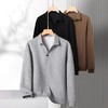 【新款DK】大依优型大码长袖衬衫领卫衣长绒棉长袖T恤翻领男士加肥加大休闲大码男装宽松上衣 商品缩略图5