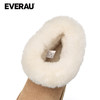 EVERAU靴口翻毛美利奴羊毛奶乎乎装饰条秋冬保暖雪地靴UEA3173 商品缩略图3