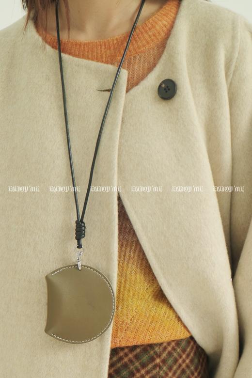 【门店同款】ENJOY冬季柔韧与共圆领一粒扣中长款大衣 159494971 商品图6