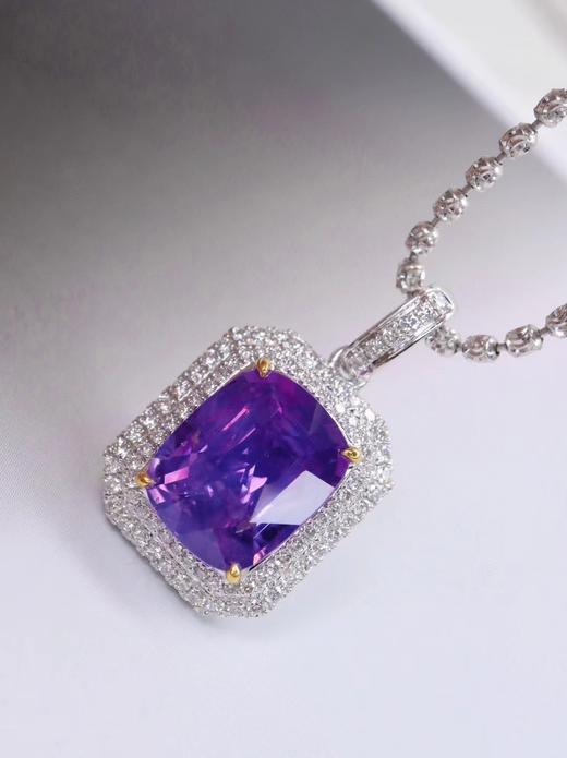 3.2克拉无烧紫蓝宝吊坠 商品图1