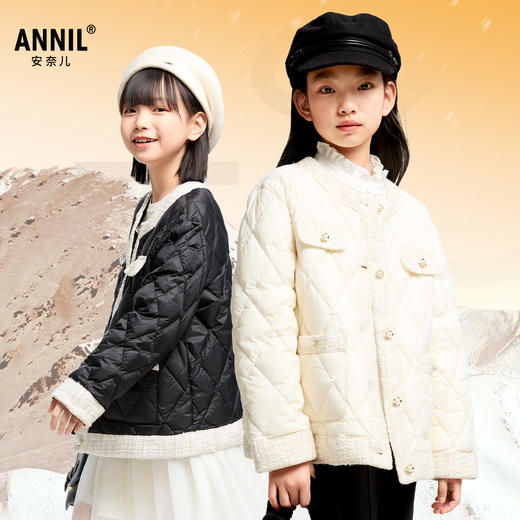 【轻薄5~15℃】女童短款羽绒服外套冬季新款安奈儿童装EG445604 商品图1