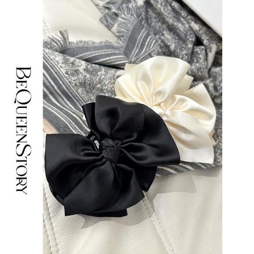 BeQueenStory配饰 时尚洋气缎面蝴蝶结ins发夹后脑勺抓夹鲨鱼夹 商品图1