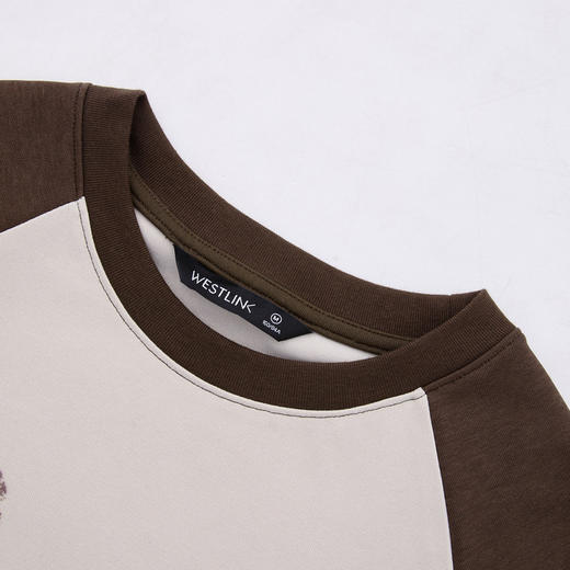 西遇长袖卫衣连衣裙女秋季新款宽松插肩撞色印花休闲裙子13642613 商品图5