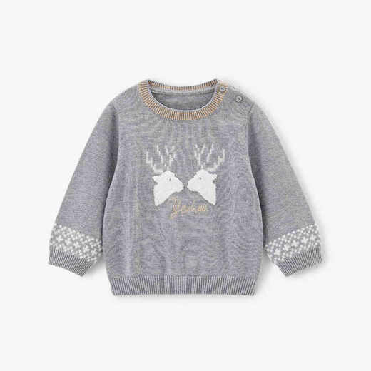 英氏男女童圆领针织套头打底衫纯棉毛衣YRMEJ30132A01 商品图1