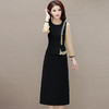 洋气拼色修身，通勤气质长袖A字裙QYM-YJ-24JY08-L 商品缩略图1