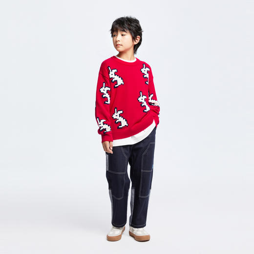 男女童圆领针织衫冬季新款安奈儿童装EM444649 商品图5