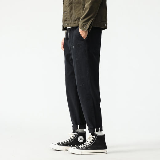 【纯棉】【新款DQ】大依优型大码松紧腰直筒休闲长裤男舒适休闲简约百搭加肥加大男装潮款 商品图8