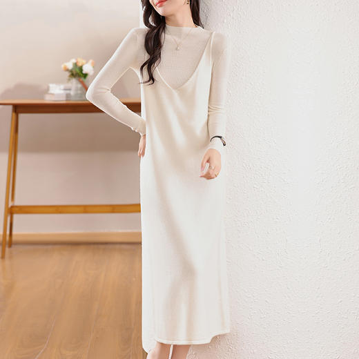 纤束马丝光纯羊毛吊带长马甲 JN-2416 商品图3