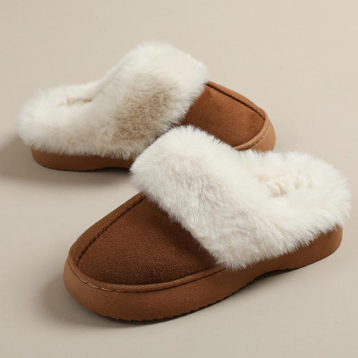 【美拉德色系】2025秋冬麂皮绒棉拖鞋室内情侣家居鞋保暖时尚毛拖鞋情侣款可外穿 商品图0