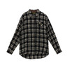 谜底黑白格子衬衫长袖女2024冬季新品宽松羊毛混纺衬衣244GC1484 商品缩略图4
