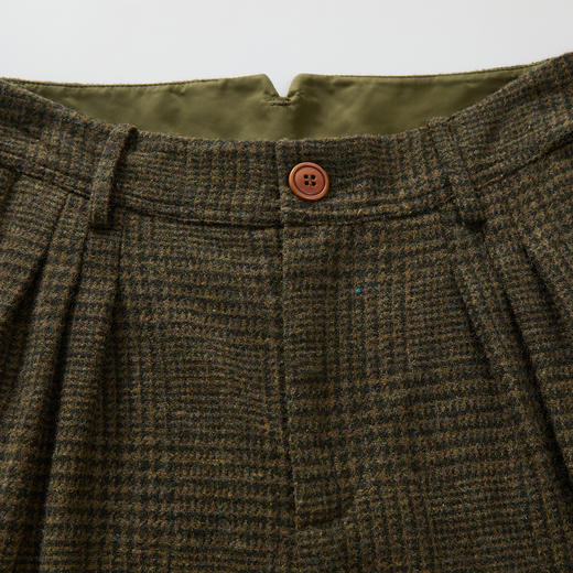 谜底格纹萝卜裤女2024冬季新品复古风宽松休闲裤九分裤244MK1587 商品图3