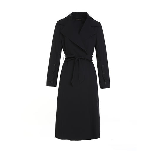 乔万尼风衣女款新款黑色经典收腰设计外套EM3A427 商品图4