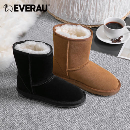 EVERAU中筒绒面经典男女同款雪地靴EA3133 商品图5