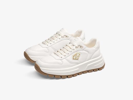 奶油华夫-莎莎苏2024秋新款厚底增高老爹底板鞋女休闲运动小白鞋 商品图0