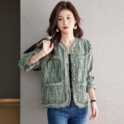 CC-22-115春秋厚款时尚休闲棒球服外搭宽显瘦撞色毛衣外套夹克针织开衫 商品图3