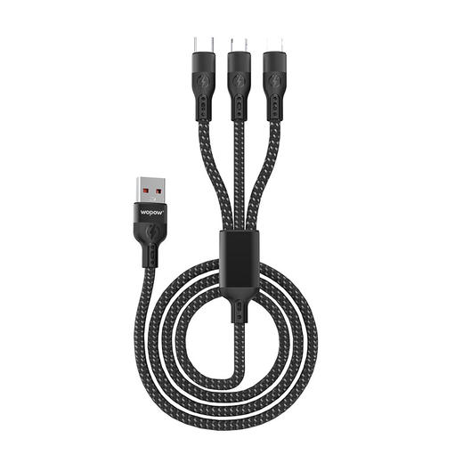 沃品WOPOW一拖三数据线1.2米适用于华为苹果安卓LC026 商品图2