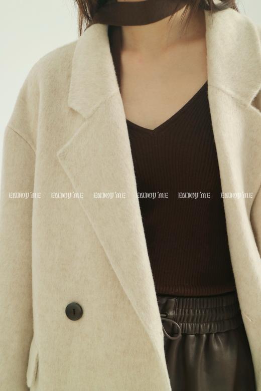 【门店同款】ENJOY冬季柔韧与共双排扣长款大衣 159495498 商品图2