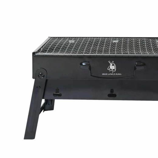 徽羚羊 户外折叠轻便迷你烧烤炉烧烤架  烤架尺寸35*27*20  升级款   厚1mm  磨砂处理）  商品图1