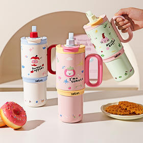 摩登主妇保温杯高颜值水杯女2024新款吸管杯便携冰霸杯大容量杯子